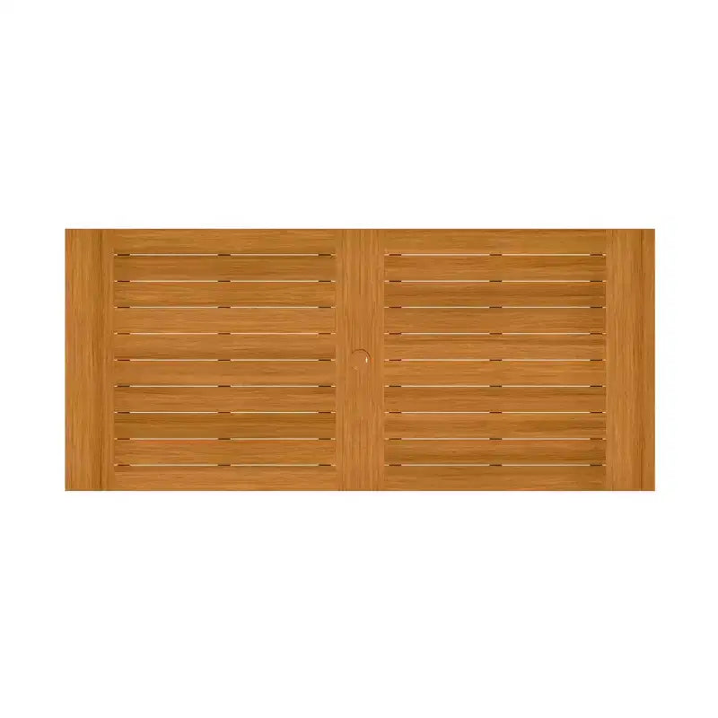 Set da pranzo da esterno Famapy in HDPE effetto legno di teak naturale, tavolo da patio resistente agli agenti atmosferici con foro per ombrellone, set da giardino e patio