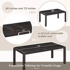 Set tavolo da pranzo vintage allungabile per 6 persone con 4 sedie imbottite e panca, set da cucina rustico spazzolato con design curvo