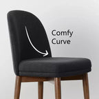 Set tavolo da pranzo rotondo Mid-Century per 4 persone, piano in impiallacciato noce con base a gambe incrociate in legno massello e sedie in lino con gambe in legno massello - Panipeachy