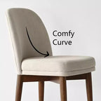 Set tavolo da pranzo rotondo Mid-Century per 4 persone, piano in impiallacciato noce con base a gambe incrociate in legno massello e sedie in lino con gambe in legno massello - Panipeachy