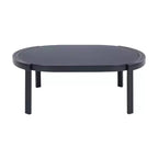 Set conversazione da esterno moderno in alluminio GDFStudio Estella da 4 pezzi con tavolino in vetro