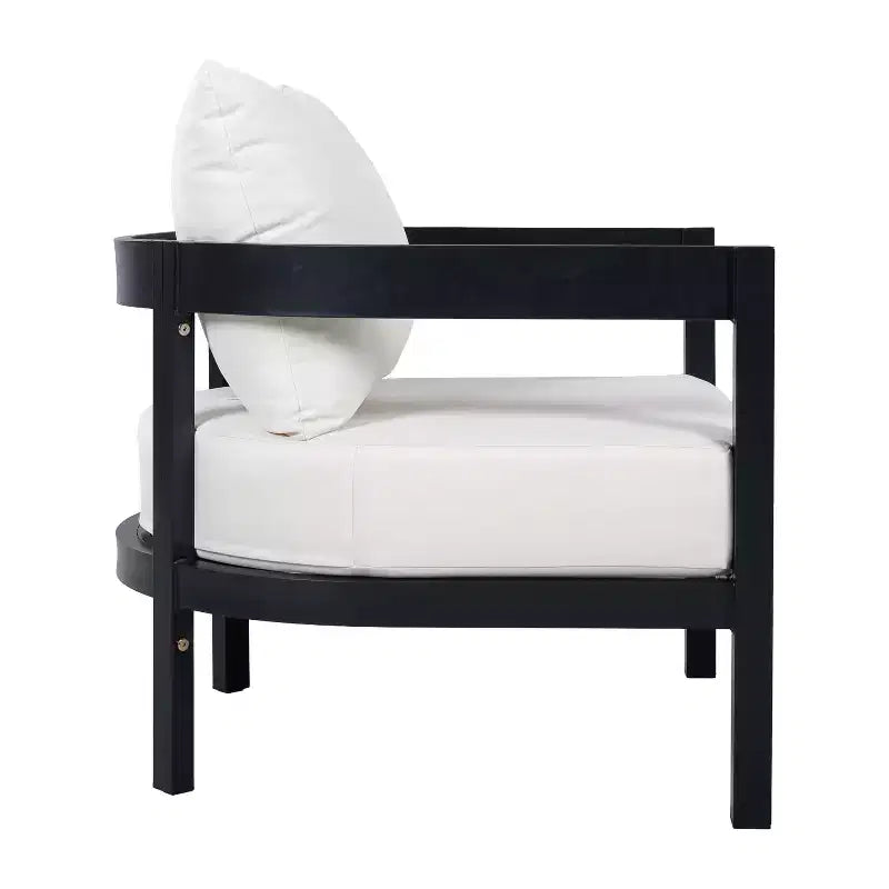 Set conversazione da esterno moderno in alluminio GDFStudio Estella da 4 pezzi con tavolino in vetro