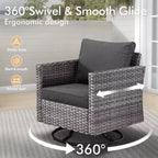 Set da esterno HOMLUX 7 pezzi con tavolo braciere, divano, sedie girevoli e pouf
