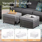 Set da esterno HOMLUX 7 pezzi con tavolo braciere, divano, sedie girevoli e pouf