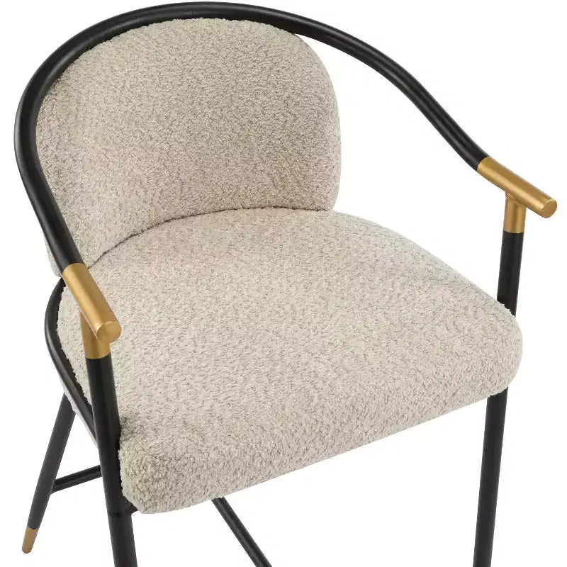Set di 3 sgabelli da bancone contemporanei Christopher Knight Home Kun in tessuto bouclé con tavolo lungo scanalato