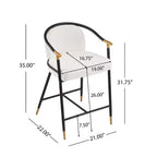 Set di 3 sgabelli da bancone contemporanei Christopher Knight Home Kun in tessuto bouclé con tavolo lungo scanalato
