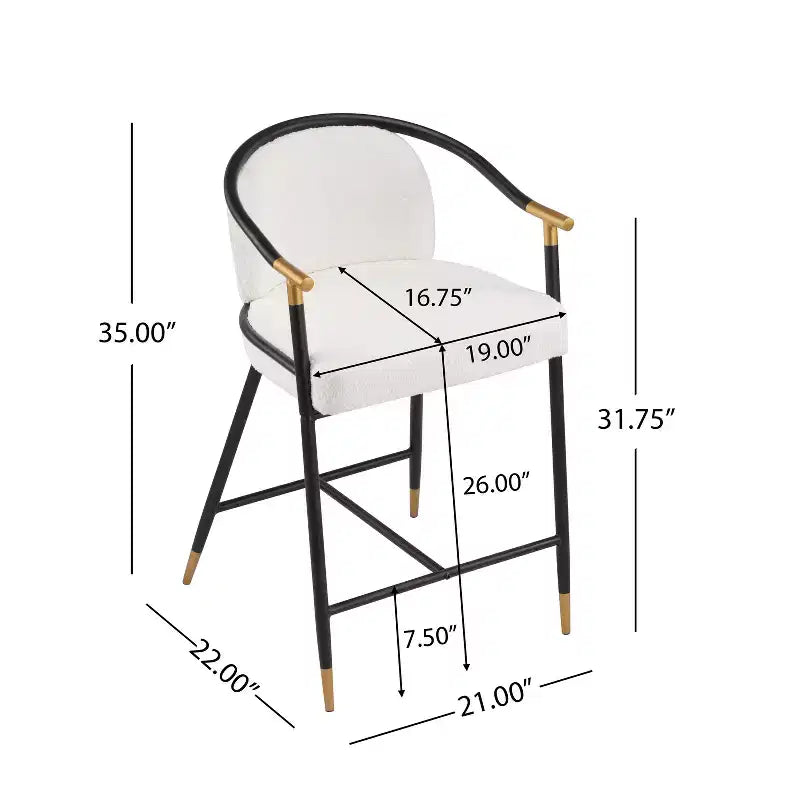 Set di 3 sgabelli da bancone contemporanei Christopher Knight Home Kun in tessuto bouclé con tavolo lungo scanalato