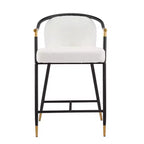 Set di 3 sgabelli da bancone contemporanei Christopher Knight Home Kun in tessuto bouclé con tavolo lungo scanalato