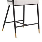Set di 3 sgabelli da bancone contemporanei Christopher Knight Home Kun in tessuto bouclé con tavolo lungo scanalato