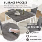 Set da pranzo moderno GDFStudio Roseanne da 5 pezzi in legno di gomma con 4 sedie imbottite in lino