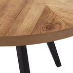 Tavolo da pranzo rotondo Jolana 45 con piano in rovere e finitura nera e set di sedie da pranzo rivestite in lino - iNSPIRE Q