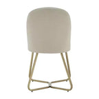 Tavolo da pranzo rotondo Jolana 45 con piano in rovere e finitura nera e set di sedie da pranzo rivestite in lino - iNSPIRE Q