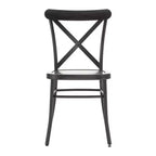 Set tavolo da pranzo rotondo Jolana da 45" con piano in quercia e finitura nera e sedie in metallo con schienale a X - iNSPIRE Q