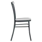 Set tavolo da pranzo rotondo Jolana da 45" con piano in quercia e finitura nera e sedie in metallo con schienale a X - iNSPIRE Q