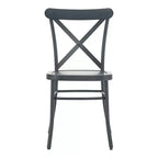 Set tavolo da pranzo rotondo Jolana da 45" con piano in quercia e finitura nera e sedie in metallo con schienale a X - iNSPIRE Q