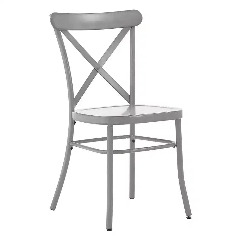 Set tavolo da pranzo rotondo Jolana da 45" con piano in quercia e finitura nera e sedie in metallo con schienale a X - iNSPIRE Q