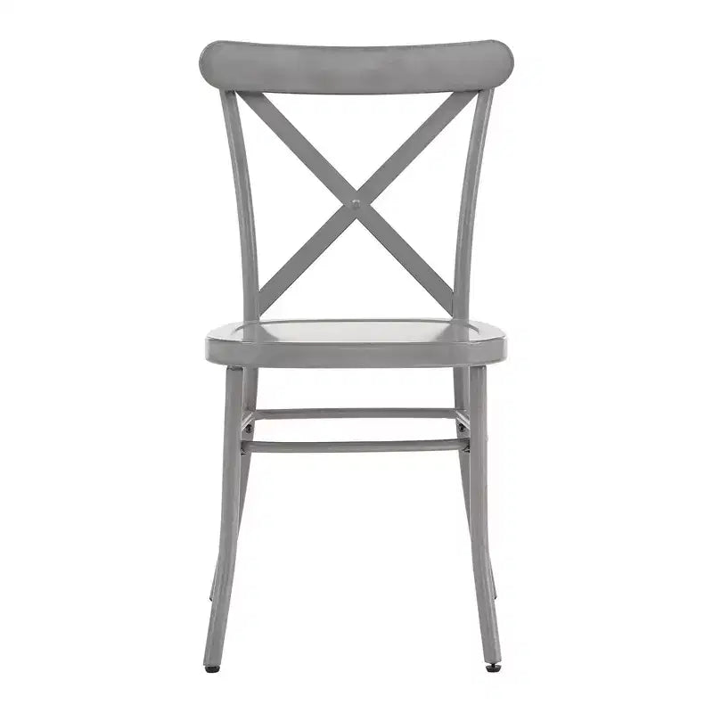 Set tavolo da pranzo rotondo Jolana da 45" con piano in quercia e finitura nera e sedie in metallo con schienale a X - iNSPIRE Q