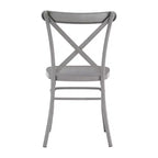 Set tavolo da pranzo rotondo Jolana da 45" con piano in quercia e finitura nera e sedie in metallo con schienale a X - iNSPIRE Q