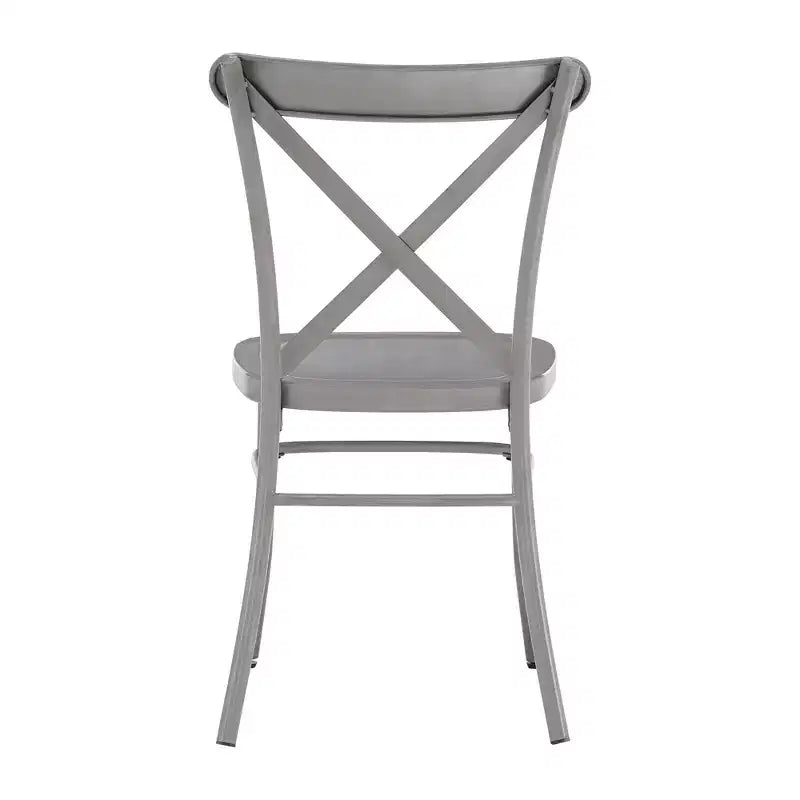 Set tavolo da pranzo rotondo Jolana da 45" con piano in quercia e finitura nera e sedie in metallo con schienale a X - iNSPIRE Q