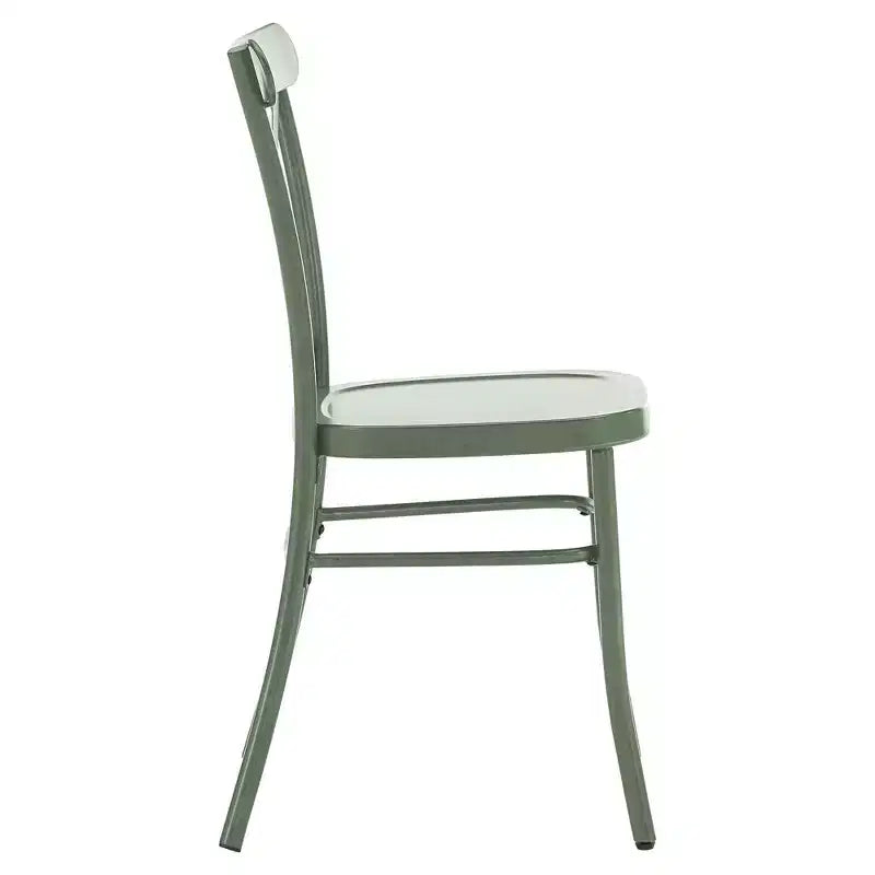 Set tavolo da pranzo rotondo Jolana da 45" con piano in quercia e finitura nera e sedie in metallo con schienale a X - iNSPIRE Q