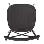 Set tavolo da pranzo rotondo Jolana da 45" con piano in quercia e finitura nera e sedie in metallo con schienale a X - iNSPIRE Q