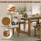 Set tavolo da pranzo ModernLuxe da 6 pezzi, set per sala da pranzo per 6 persone, set tavolo da cucina per famiglia con sedie da pranzo imbottite ergonomiche e panca