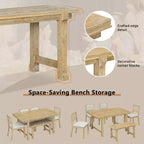 Set tavolo da pranzo ModernLuxe da 6 pezzi, set per sala da pranzo per 6 persone, set tavolo da cucina per famiglia con sedie da pranzo imbottite ergonomiche e panca