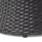 ModernLuxe Set da 3 pezzi per conversazione da esterno, Set da conversazione in vimini per patio, sedie in rattan PE con cuscini e tavolo in vetro temperato