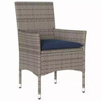 vidaXL Set tavolo e sedie con cuscini 5 pz in rattan PE grigio