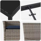 vidaXL Set tavolo e sedie con cuscini 5 pz in rattan PE grigio