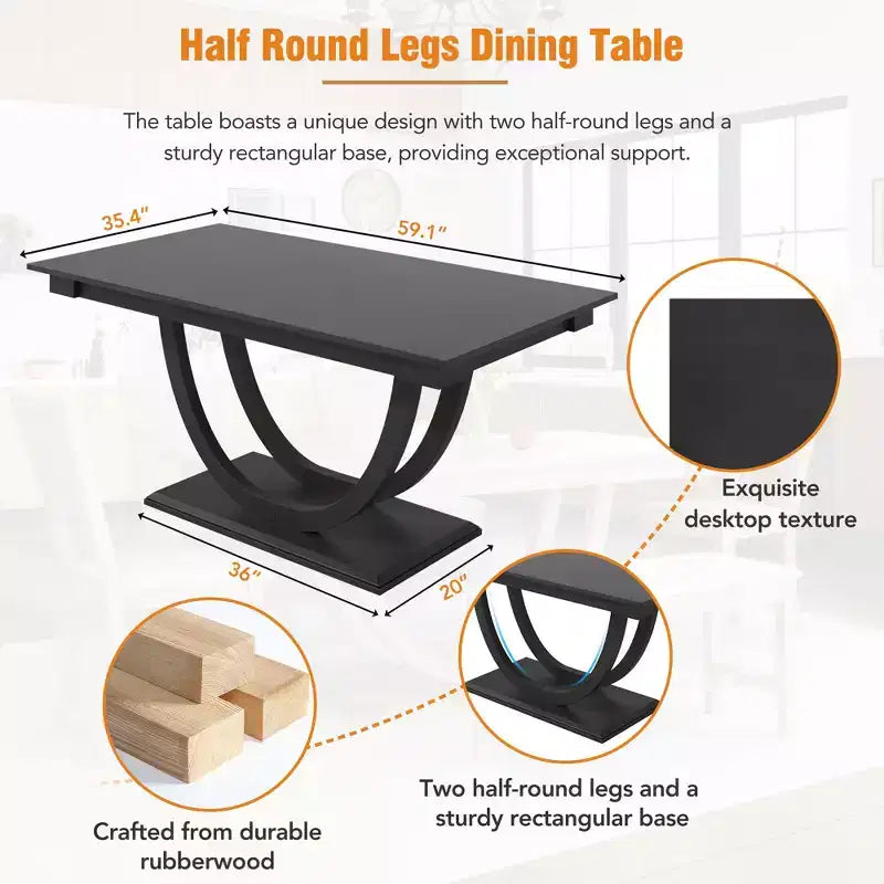 Set da pranzo da 6 pezzi, tavolo da pranzo per 6 persone, set da cucina per famiglie con sedie da pranzo imbottite ergonomiche e panca - ModernLuxe