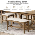 Set da pranzo da 6 pezzi, tavolo da pranzo per 6 persone, set da cucina per famiglie con sedie da pranzo imbottite ergonomiche e panca - ModernLuxe