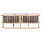 Set da giardino Christopher Knight Home Susan 4 pezzi in legno di acacia stile rustico con sedute in rattan e tavolo a doghe
