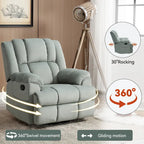 Poltrona reclinabile girevole oversize con poggiapiedi e tasche laterali