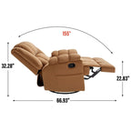 Poltrona reclinabile girevole oversize con poggiapiedi e tasche laterali