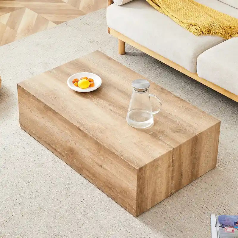 Tavolino Rettangolare con Finitura Effetto Marmo, Struttura in MDF