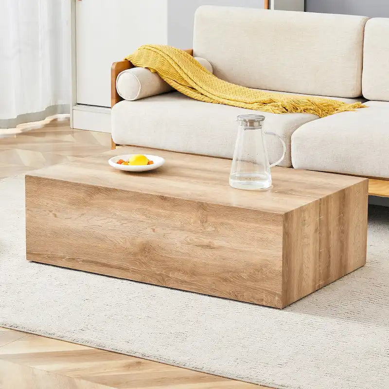 Tavolino Rettangolare con Finitura Effetto Marmo, Struttura in MDF