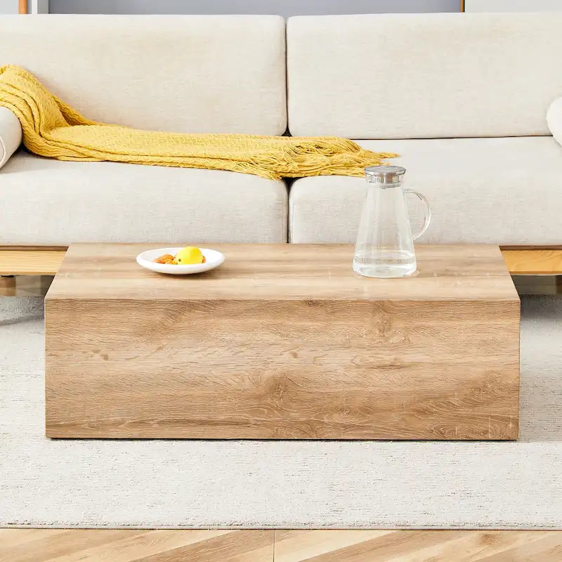 Tavolino Rettangolare con Finitura Effetto Marmo, Struttura in MDF