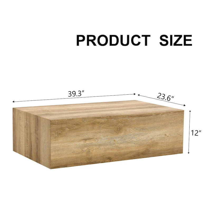 Tavolino Rettangolare con Finitura Effetto Marmo, Struttura in MDF