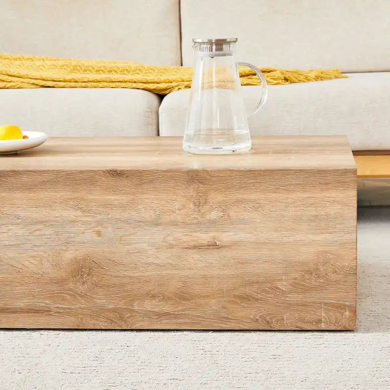 Tavolino Rettangolare con Finitura Effetto Marmo, Struttura in MDF
