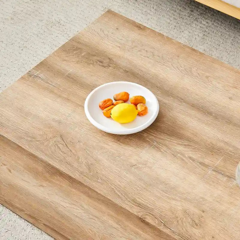 Tavolino Rettangolare con Finitura Effetto Marmo, Struttura in MDF
