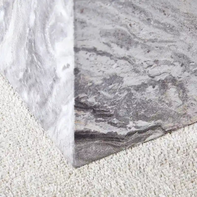 Tavolino Rettangolare con Finitura Effetto Marmo, Struttura in MDF