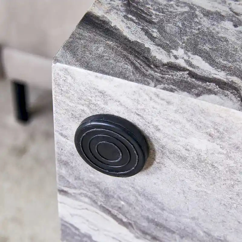 Tavolino Rettangolare con Finitura Effetto Marmo, Struttura in MDF