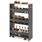 Costway 4-Tier Rolling Storage Cart 8 Slim Kitchen Cart on Wheels