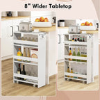 Carrello Portaoggetti a 4 Ripiani con Ruote – Organizer Sottile per Cucina