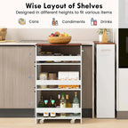 Carrello Portaoggetti a 4 Ripiani con Ruote – Organizer Sottile per Cucina