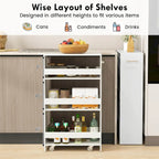 Carrello Portaoggetti a 4 Ripiani con Ruote – Organizer Sottile per Cucina