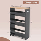 Carrello Portaoggetti a 4 Ripiani con Ruote – Organizer Sottile per Cucina