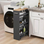 Carrello Portaoggetti a 4 Ripiani con Ruote – Organizer Sottile per Cucina