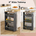 Carrello Portaoggetti a 4 Ripiani con Ruote – Organizer Sottile per Cucina